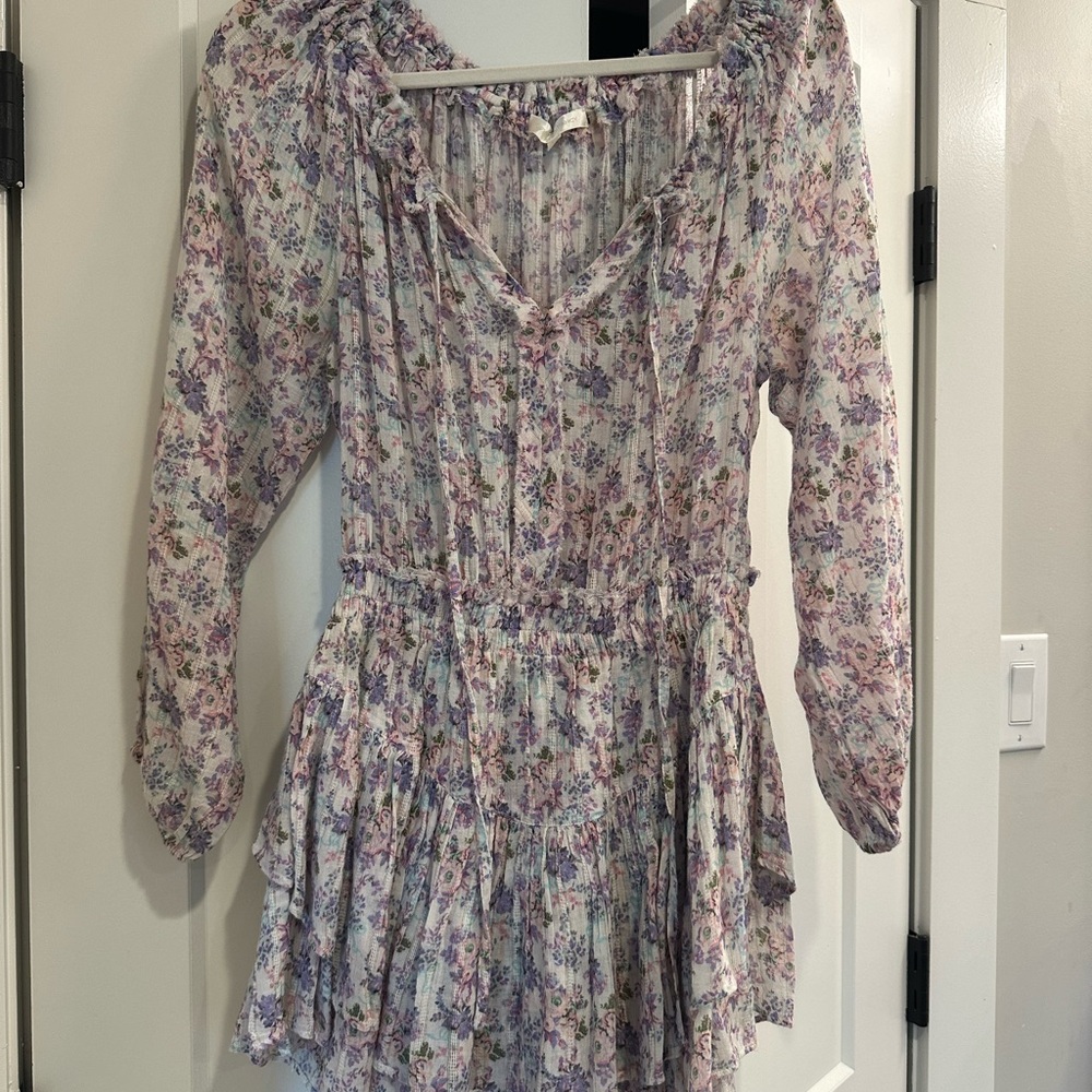 LoveShackFancy Lavender Floral Dress